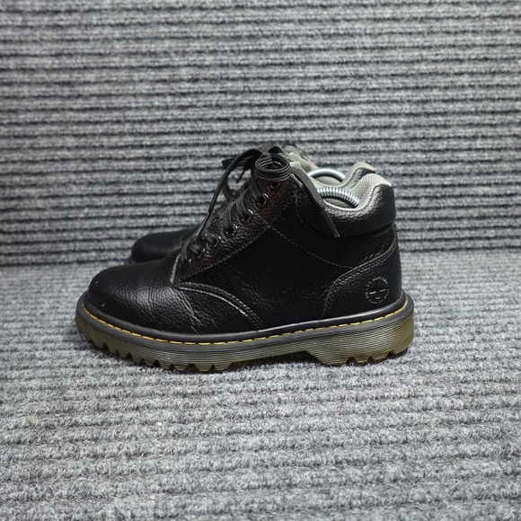 DR. MARTENS Boots Mens 8 M Black Harrisifeld Air Cushion Soles Leather - Picture 3 of 11